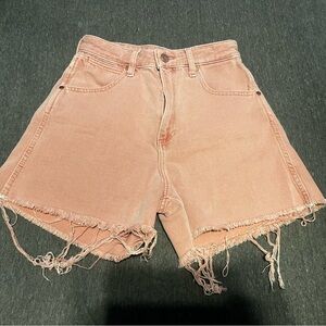 Stylish Pink Frayed Women's Shorts